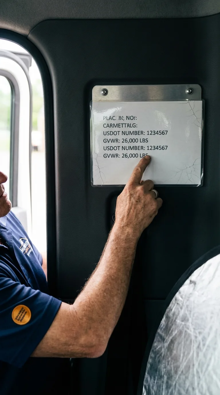 USDOT licensing placard verification in Saint Clair